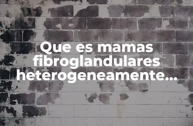 Que es Mamas Fibroglandulares Heterogeneamente Densaspatron C