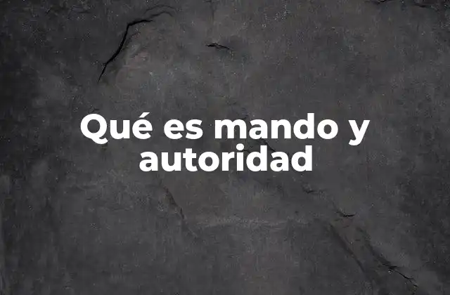 Qué es Mando y Autoridad