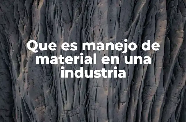 Que es Manejo de Material en una Industria 2 La importancia del flujo eficiente de materiales en la producción