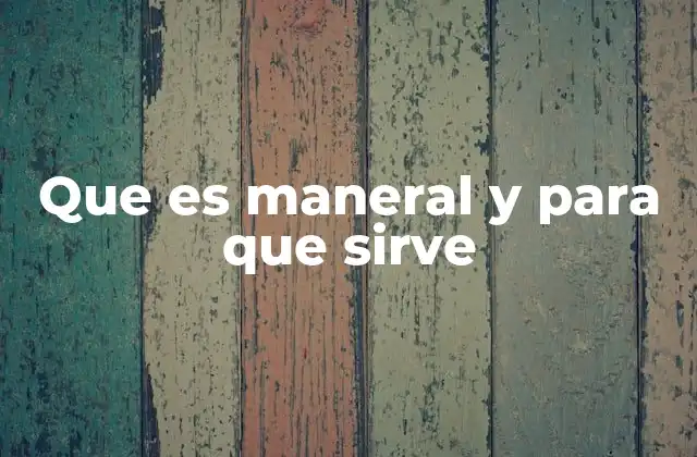 Que es Maneral y para que Sirve