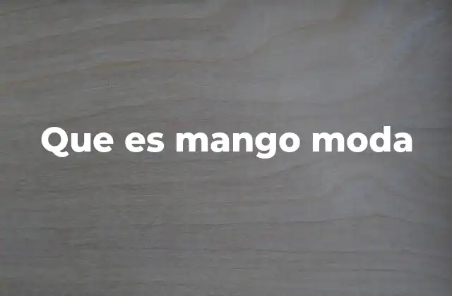 Que es Mango Moda