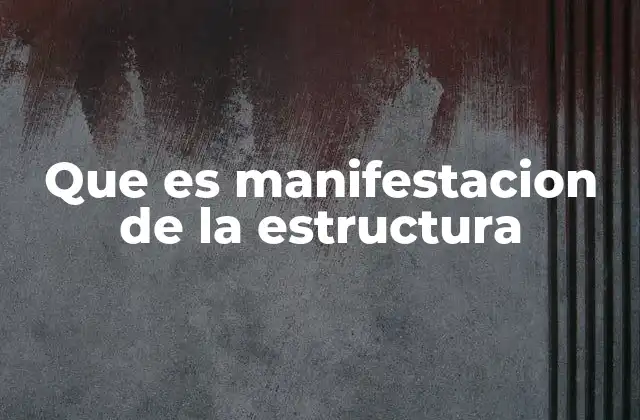 Que es Manifestacion de la Estructura 2 Cómo se expresa la organización interna en lo visible