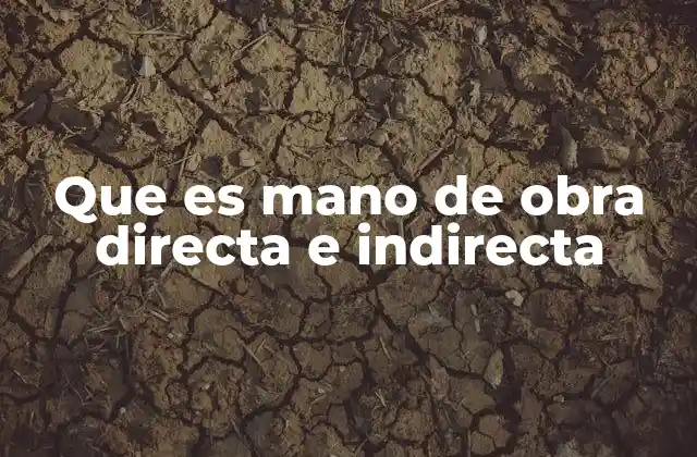 Que es Mano de Obra Directa e Indirecta