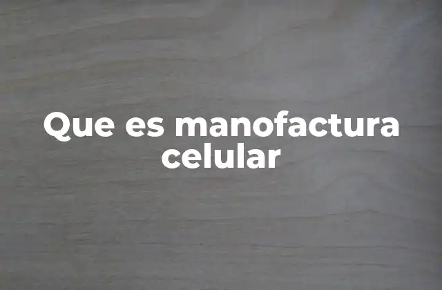 Que es Manofactura Celular