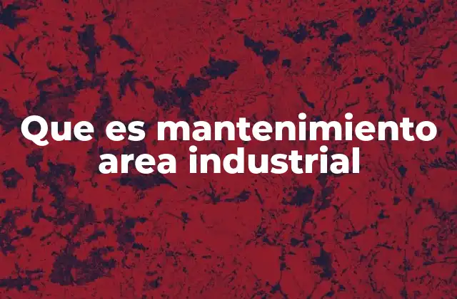 Que es Mantenimiento Area Industrial