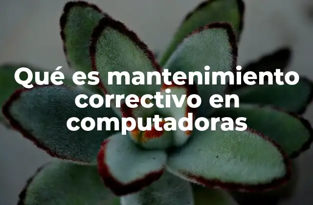 Qué es Mantenimiento Correctivo en Computadoras