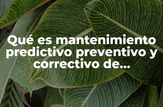 Qué es Mantenimiento Predictivo Preventivo y Correctivo de Computadores