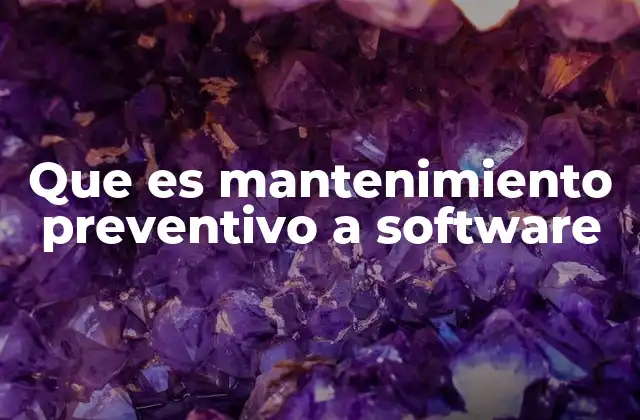Que es Mantenimiento Preventivo a Software