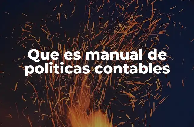 Que es Manual de Politicas Contables