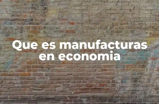 Que es Manufacturas en Economia