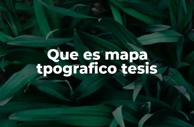 Que es Mapa Tpografico Tesis