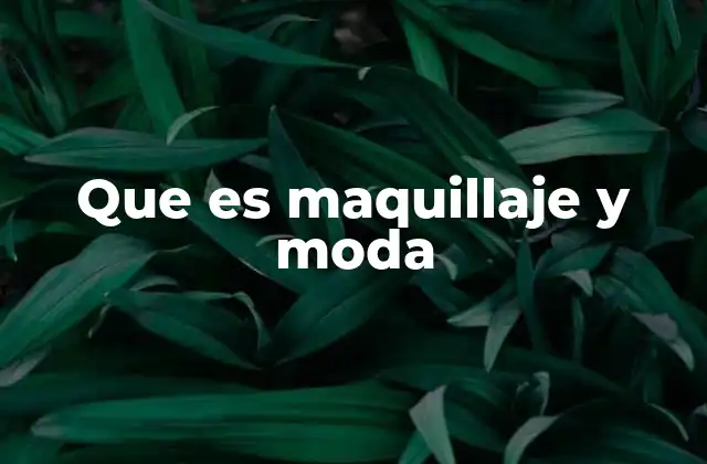 Que es Maquillaje y Moda
