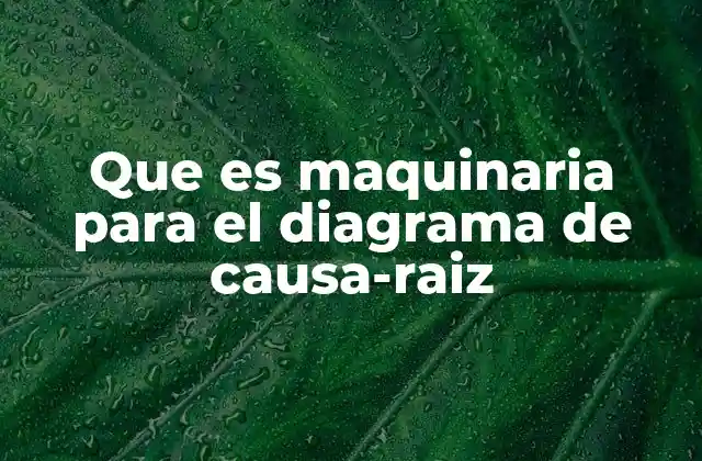 Que es Maquinaria para el Diagrama de Causa-raiz