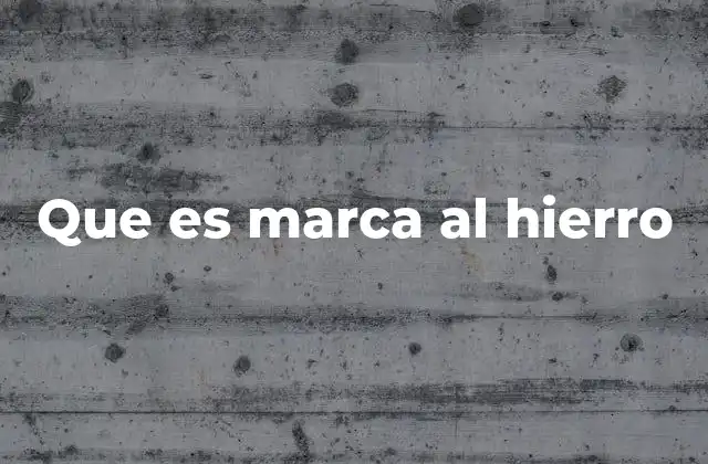 Que es Marca Al Hierro