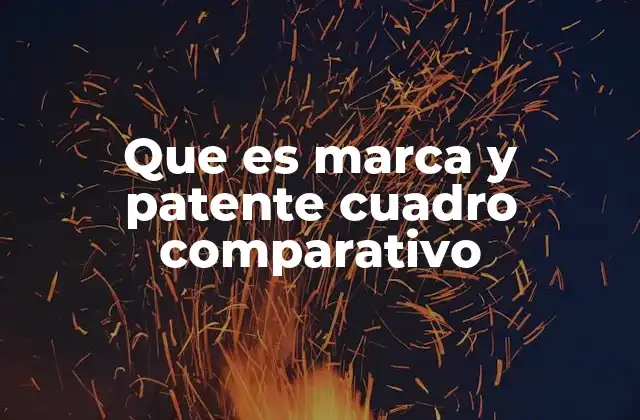 Que es Marca y Patente Cuadro Comparativo