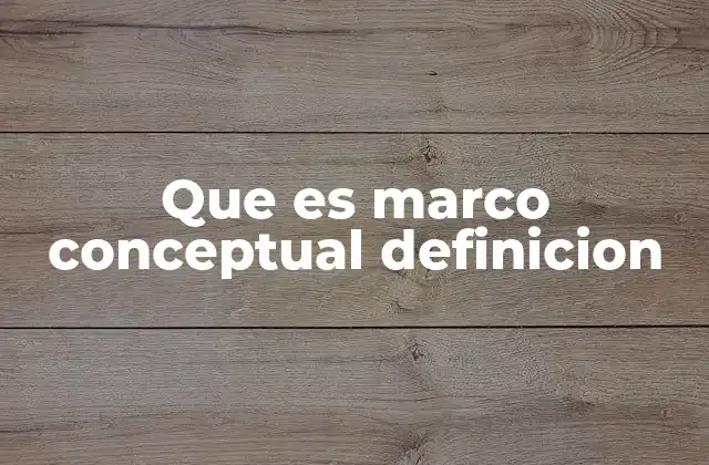Que es Marco Conceptual Definicion