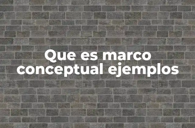 Que es Marco Conceptual Ejemplos