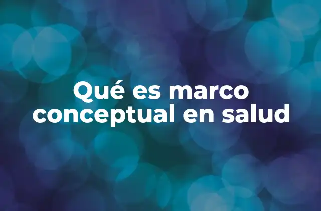 Qué es Marco Conceptual en Salud