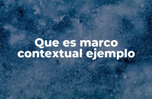 Que es Marco Contextual Ejemplo