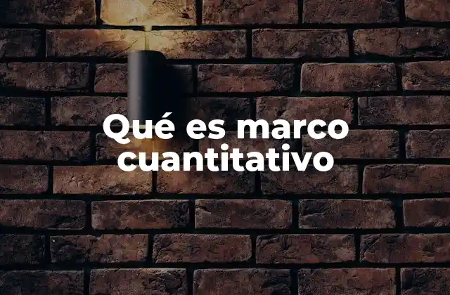 Qué es Marco Cuantitativo