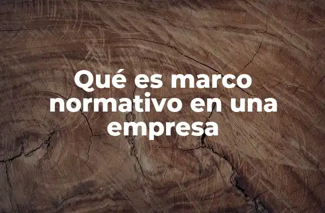 Qué es Marco Normativo en una Empresa