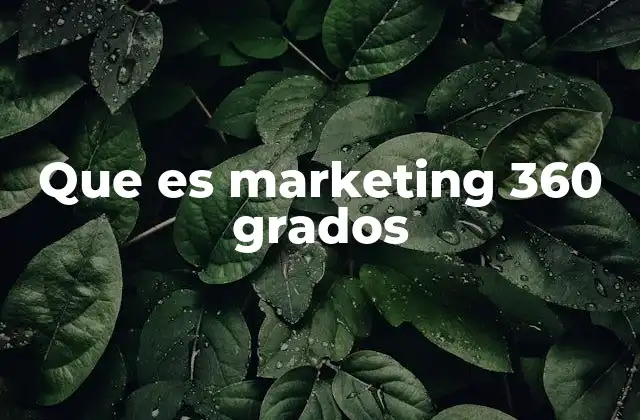 Que es Marketing 360 Grados