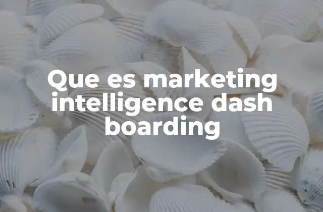 Que es Marketing Intelligence Dash Boarding