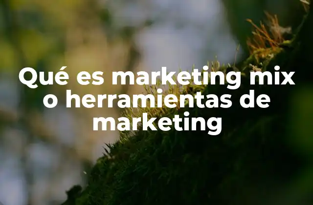 Qué es Marketing Mix o Herramientas de Marketing