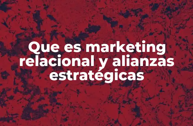 Que es Marketing Relacional y Alianzas Estratégicas