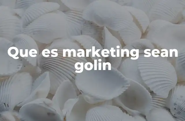 Que es Marketing Sean Golin