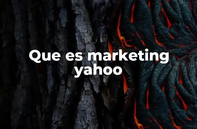 Que es Marketing Yahoo