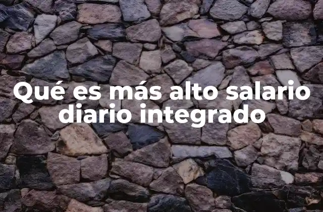 Qué es Más Alto Salario Diario Integrado