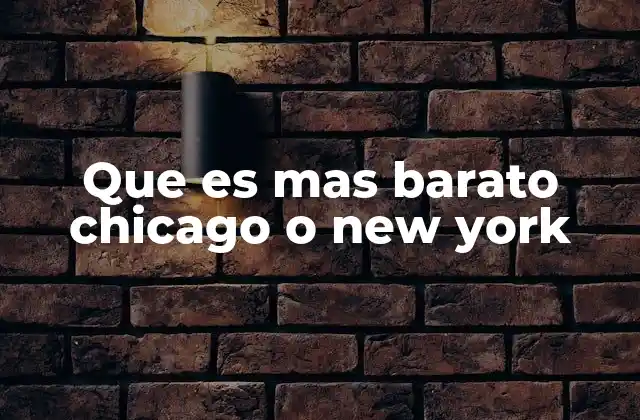 Que es mas Barato Chicago o New York