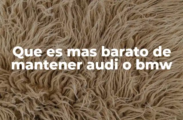 Que es mas Barato de Mantener Audi o Bmw