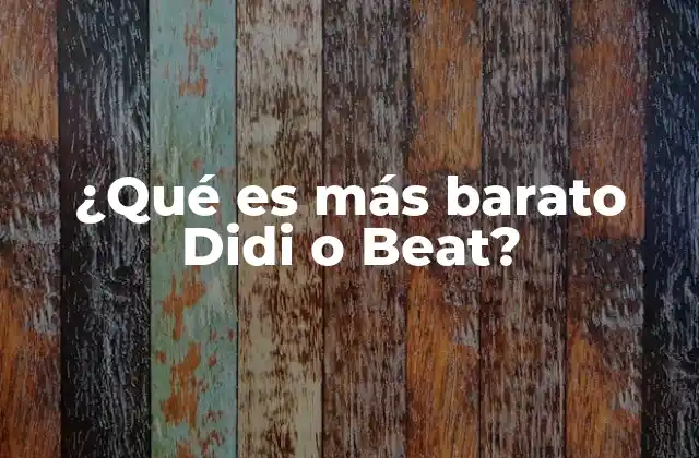 ¿qué es Más Barato Didi o Beat?