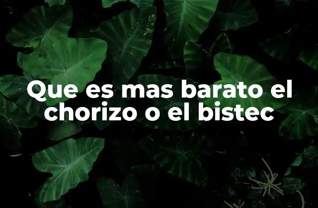 Que es mas Barato el Chorizo o el Bistec 2 Comparando costos y calidad sin mencionar precios exactos