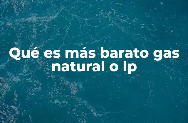 Qué es Más Barato Gas Natural o Lp
