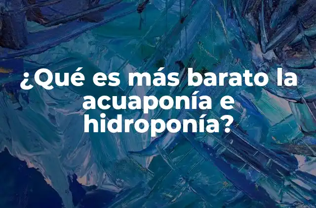¿qué es Más Barato la Acuaponía e Hidroponía? 2 Comparativa entre sistemas de cultivo modernos