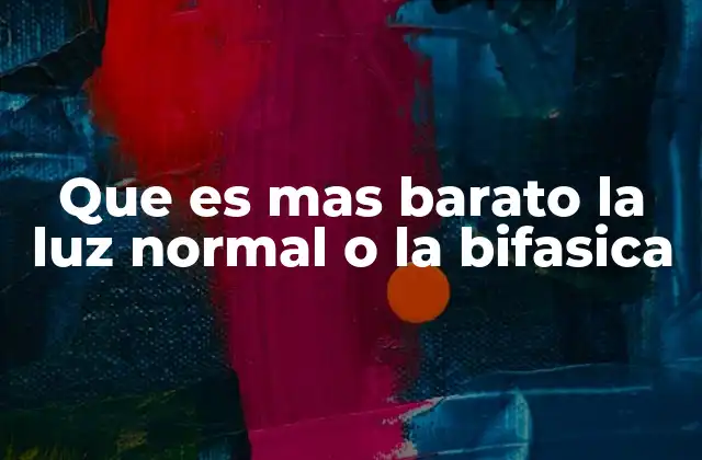 Que es mas Barato la Luz Normal o la Bifasica