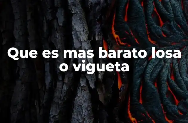 Que es mas Barato Losa o Vigueta