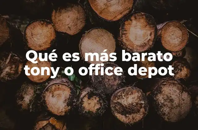Qué es Más Barato Tony o Office Depot