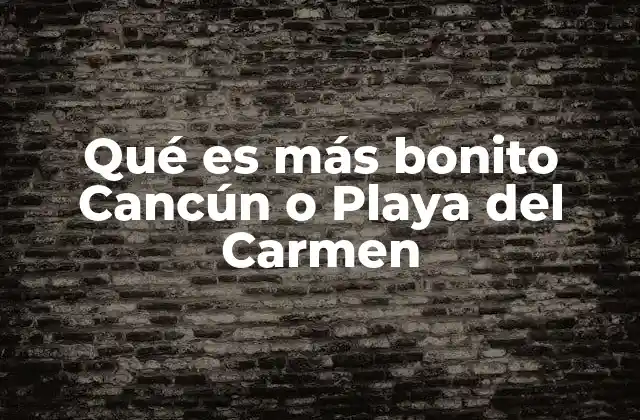 Qué es Más Bonito Cancún o Playa Del Carmen