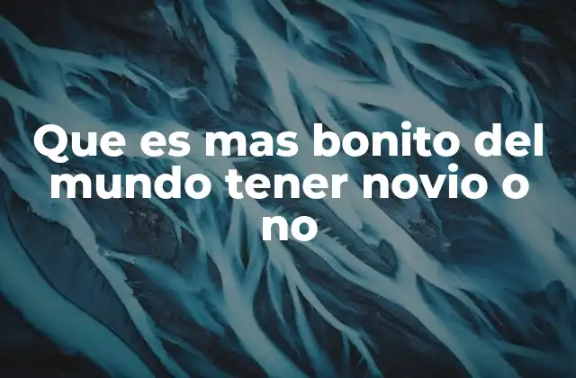 Que es mas Bonito Del Mundo Tener Novio o No