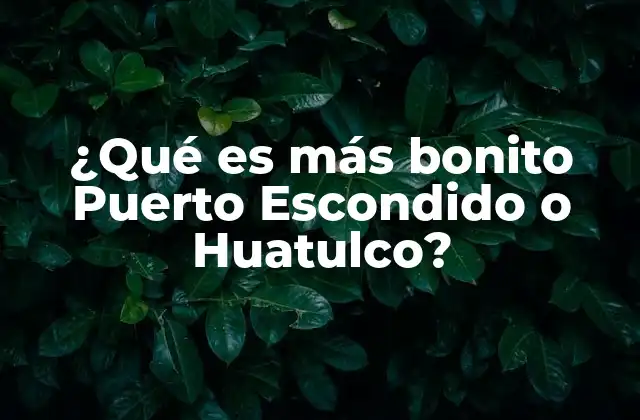 ¿qué es Más Bonito Puerto Escondido o Huatulco?