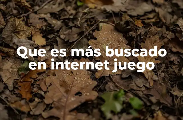 Que es Más Buscado en Internet Juego