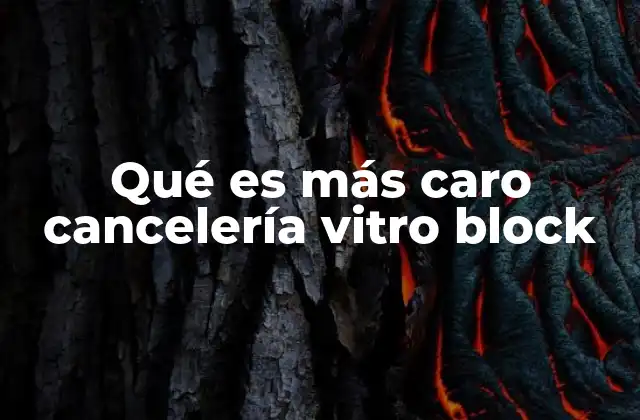 Qué es Más Caro Cancelería Vitro Block