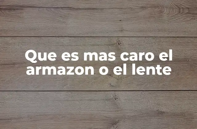 Que es mas Caro el Armazon o el Lente