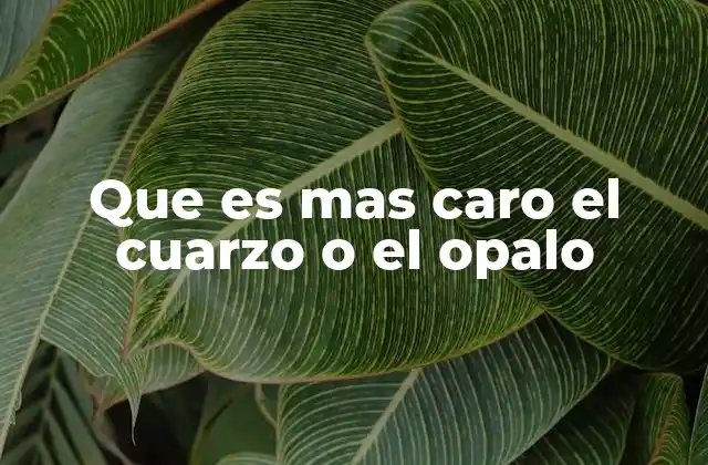 Que es mas Caro el Cuarzo o el Opalo