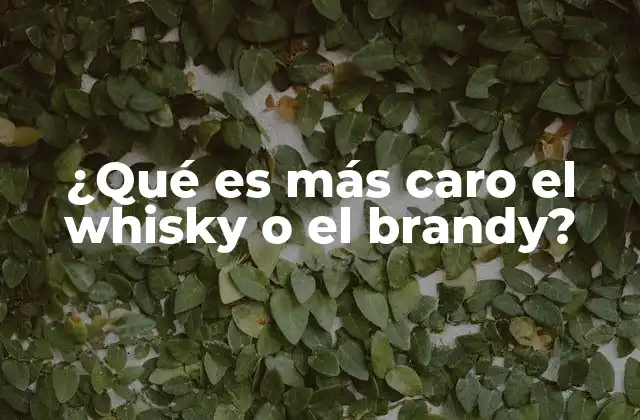 ¿qué es Más Caro el Whisky o el Brandy?
