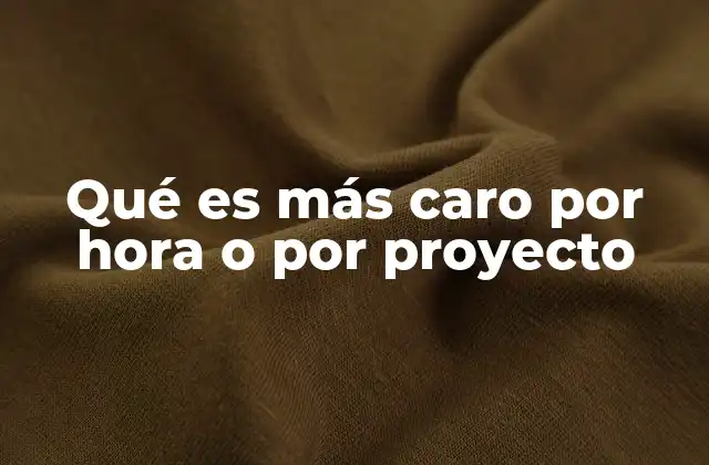 Qué es Más Caro por Hora o por Proyecto